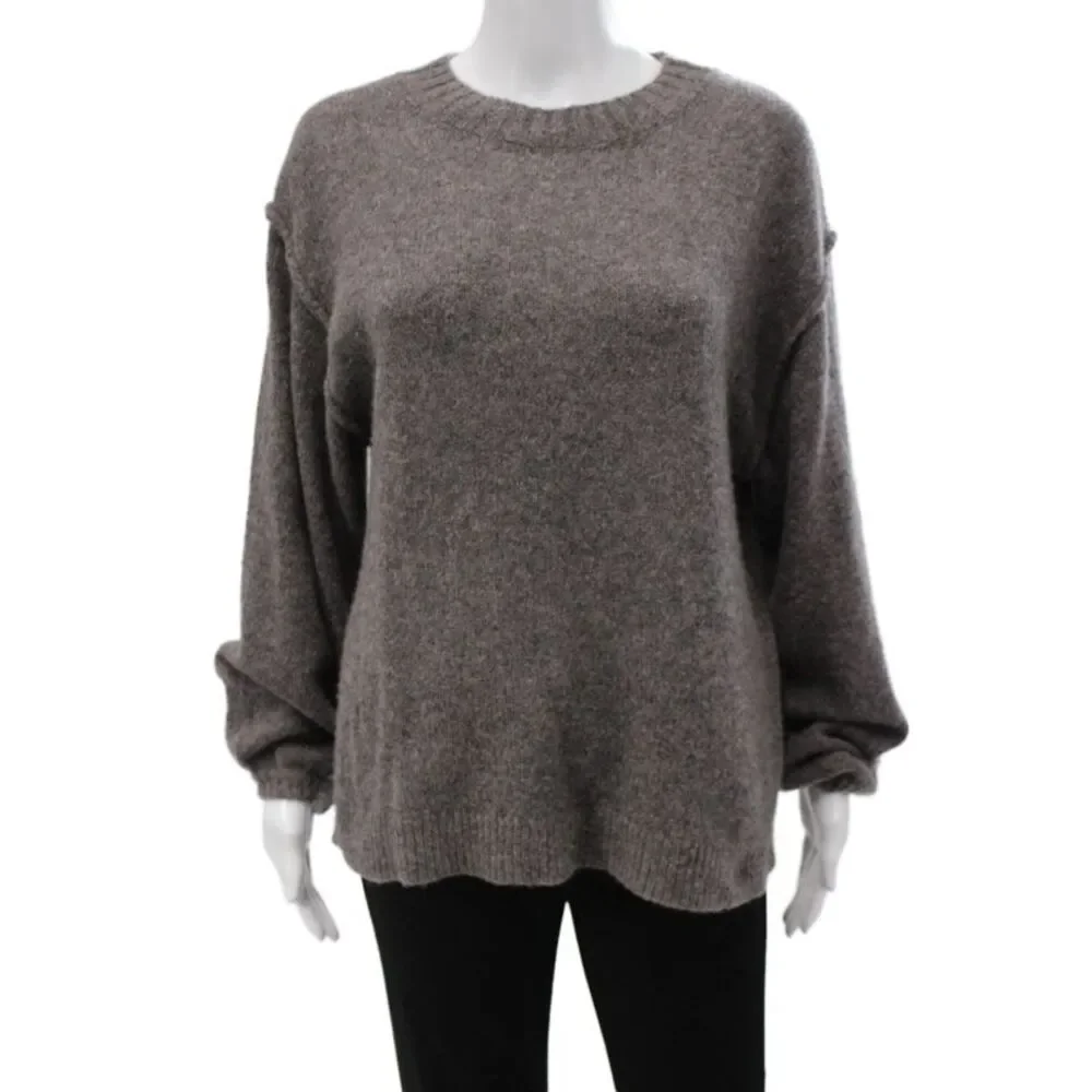 Xirena Unisex 100% Cashmere Dark Gray Pullover Sweater Crew Neck Size S